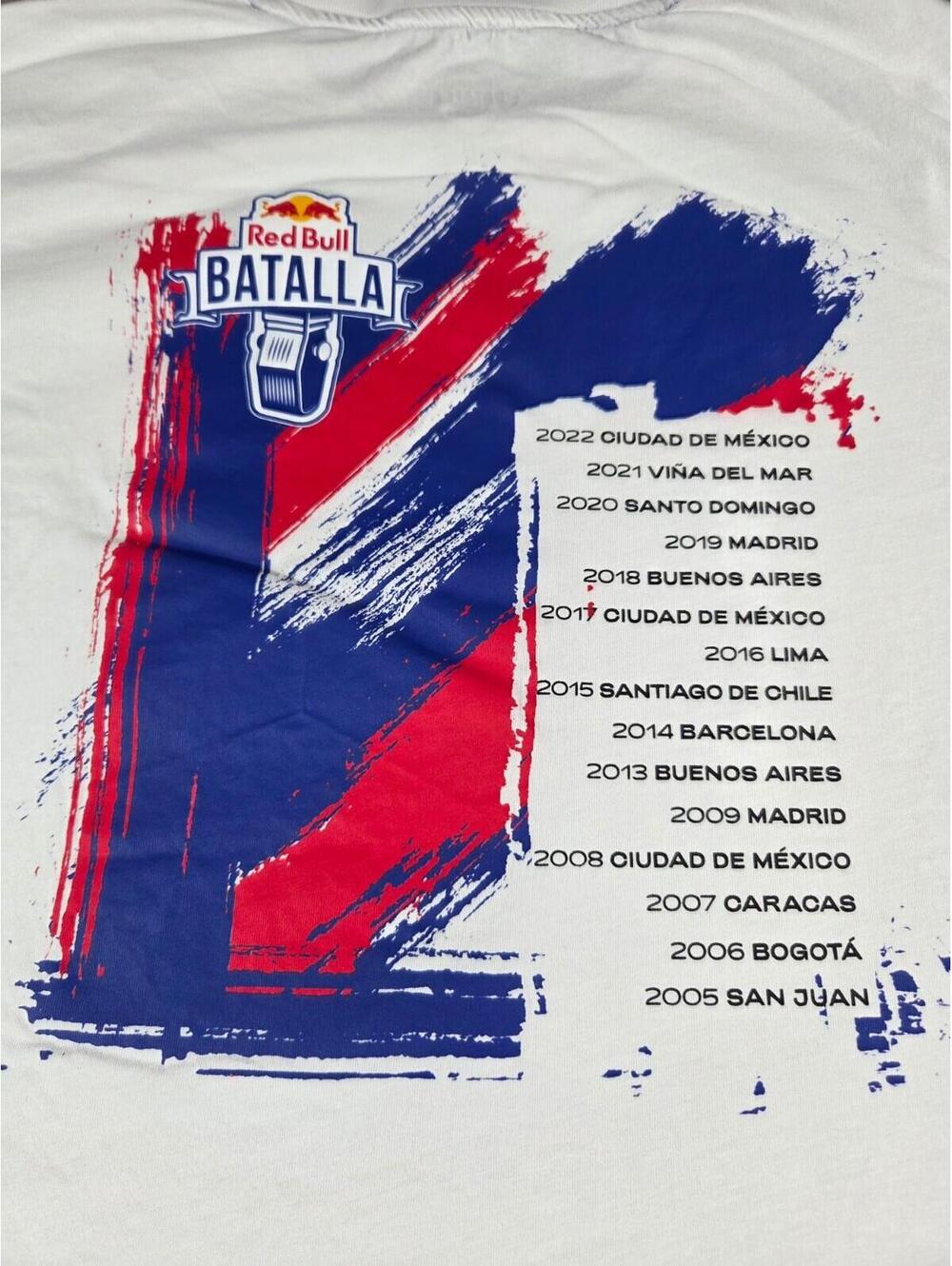 Red Bull Batalla T Shirt Mens Medium White Graphic Rap Battle FMS Logo